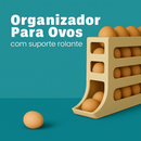Organizador Para Ovos com Suporte Rolante Bege